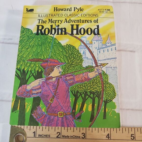 Vtg Illustrated Classic The Merry Adventures of Robin Hood PB Adapted Mini Book - Picture 7 of 8